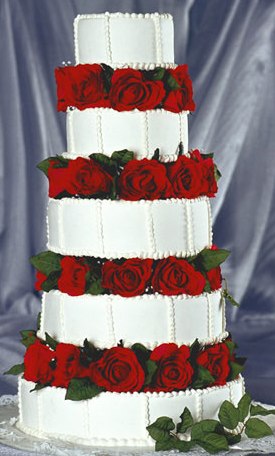 5 Tier Red rose